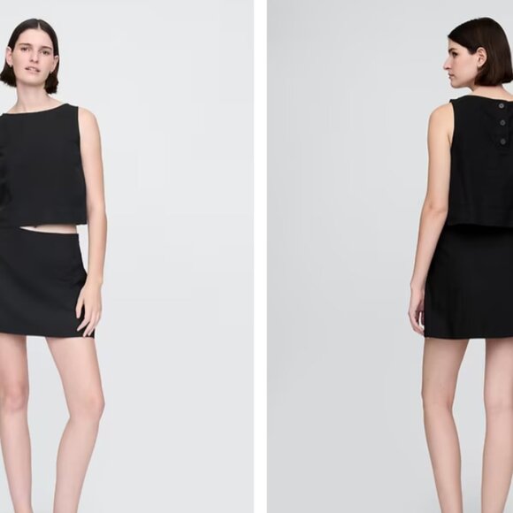 GAP Black Linen Blend Mini Skort - Picture 6 of 6